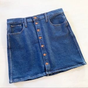 Madewell Button Front Denim Skirt - 32”